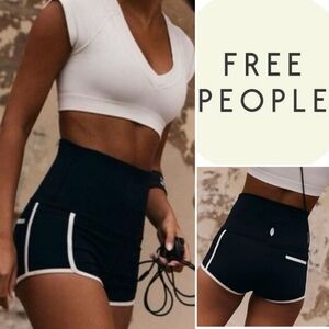 NWOT Free People Movement Island Time High Waistband Knit Booty Shorts, Black